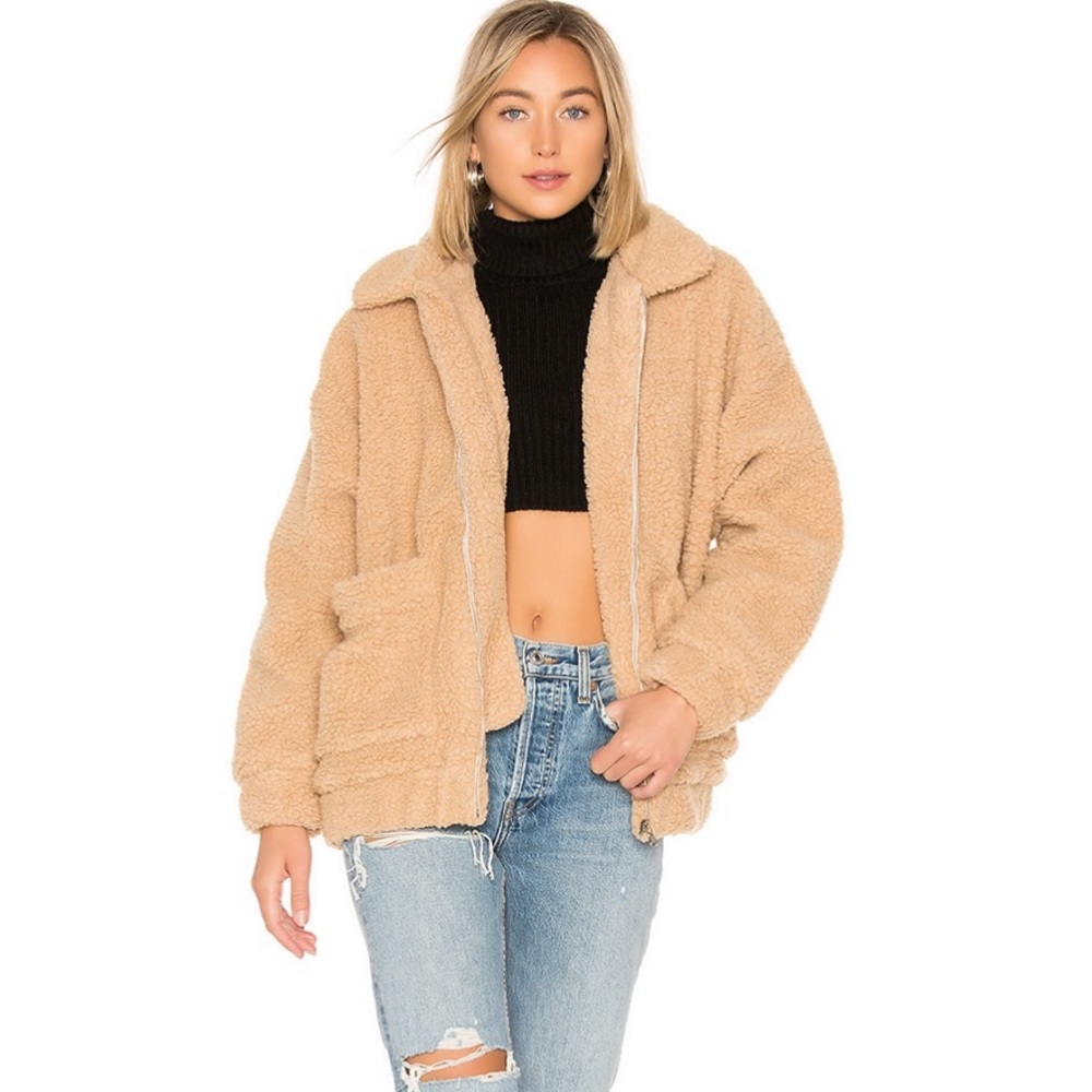 I.AM.GIA Pixie Coat in caramel size Small, worn and has pilling